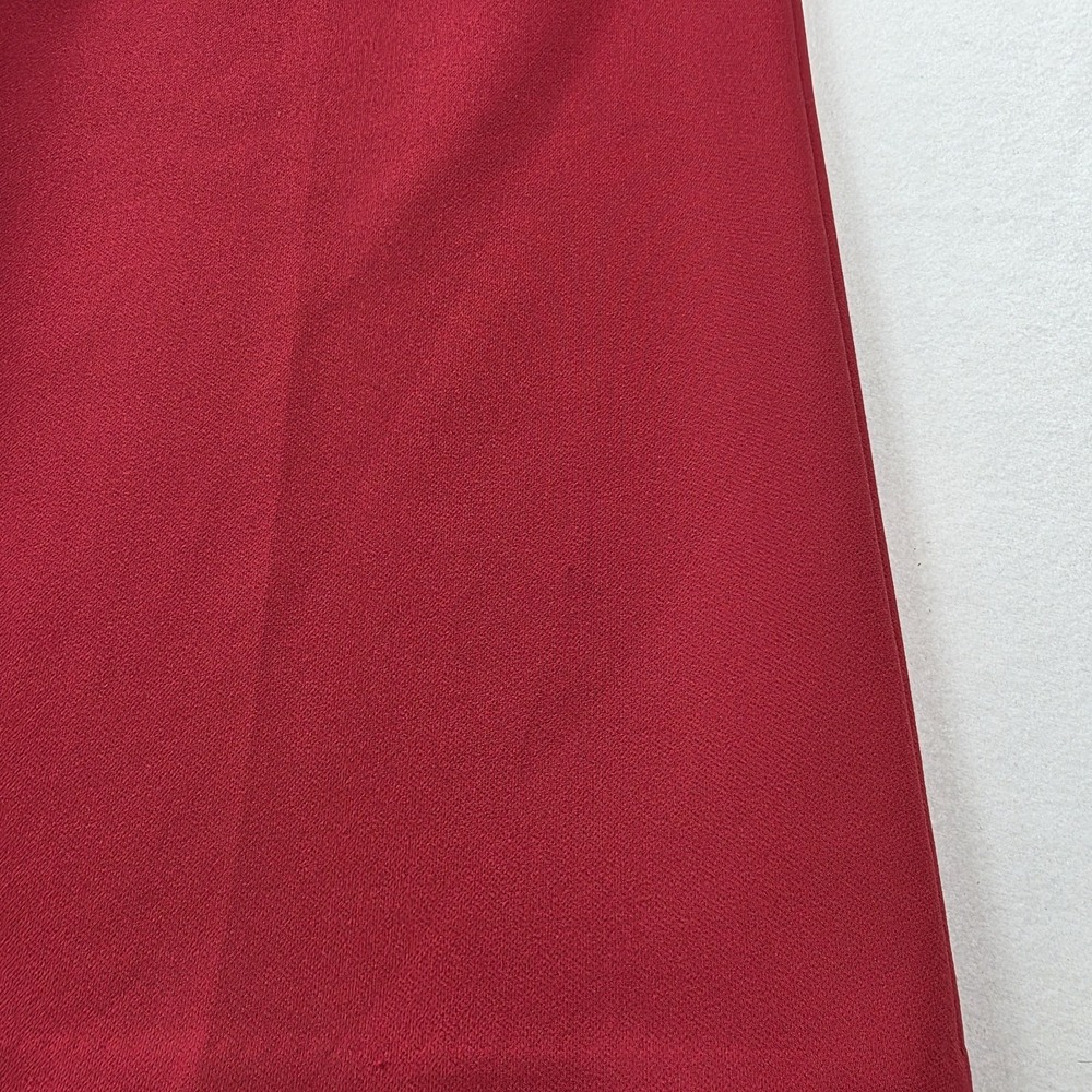 Rachel & Zoe Red Wide Leg Dress Pants Flat Front Button Accents Size 8 31.5" - Picture 3 of 4
